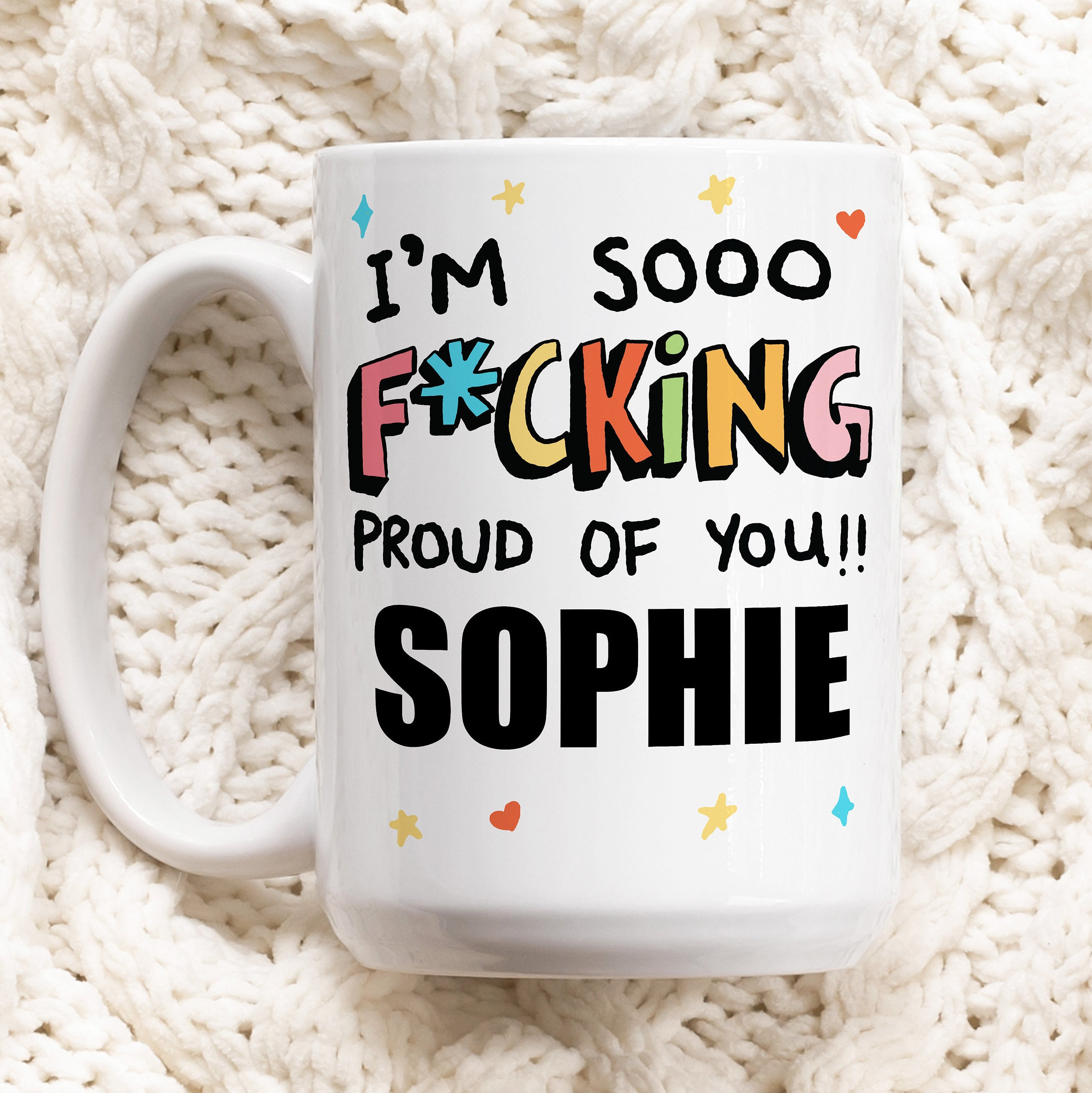 Custom Name Mug Gift, So F*cking Proud Of You, Funny Congratulations Cup, Graduation Gifts, Well Done, New Job, Promotion Gift, Best friend