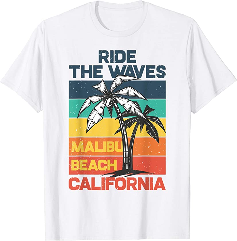 California Malibu Surfing Vintage Retro Surfer Surf Gift T-Shirt