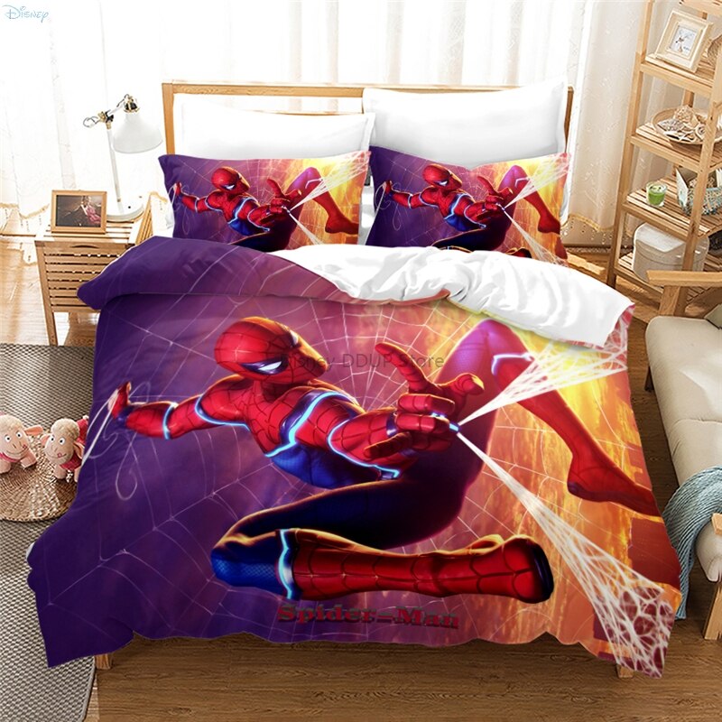 2022 Cute Cartoon Spider Man 3D Bedding Set Duvet Cover Sets With Pillowcase Twin Full Queen King Size For Boys Girls Kids Gifts