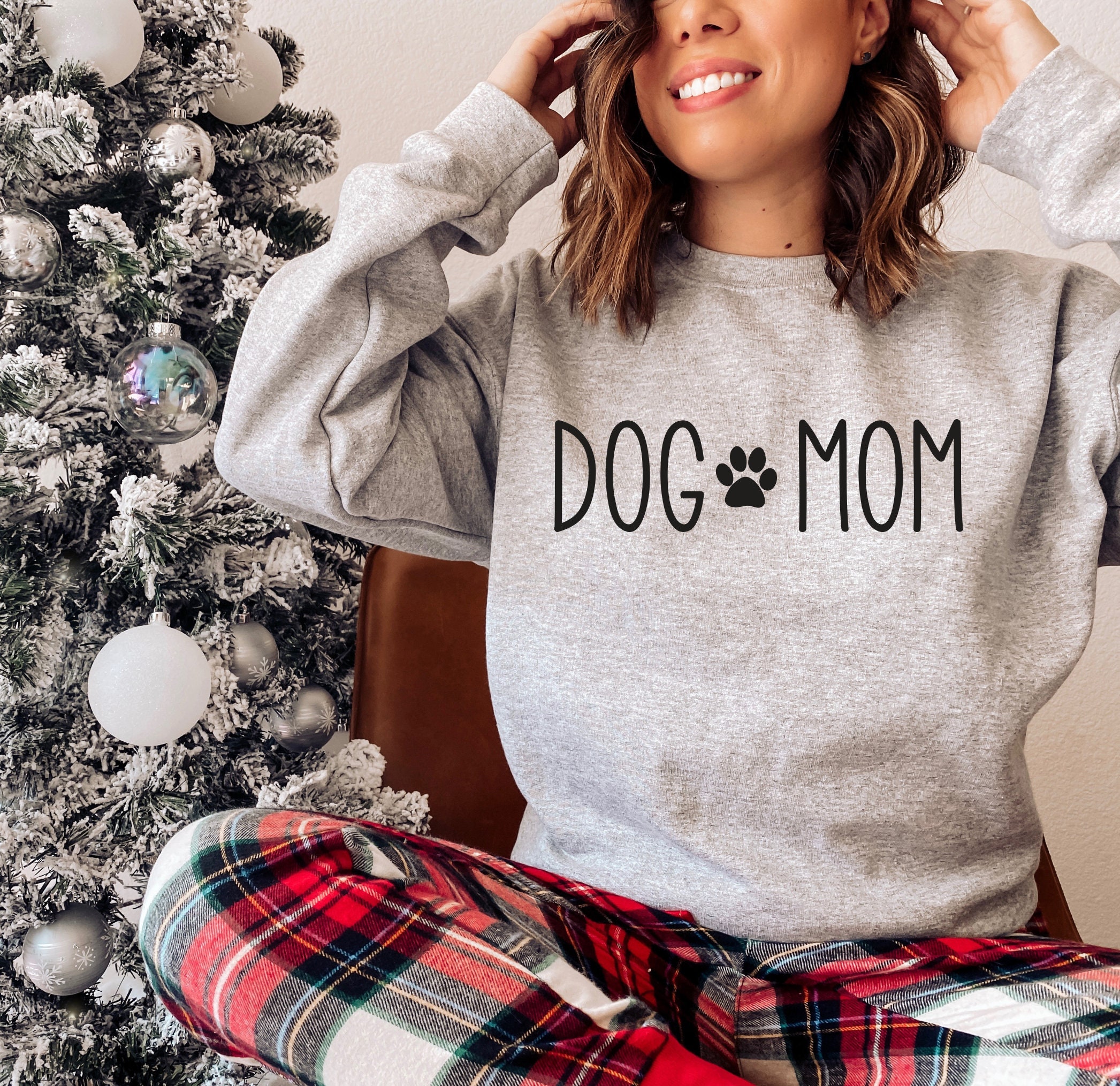 Dog Mom Sweatshirt, Women'S Sweatshirt, Gift For Her, Fall Sweatshirt, Winter Sweatshirt, Christmas Sweatshirt, Ink And Quotes Printfushion