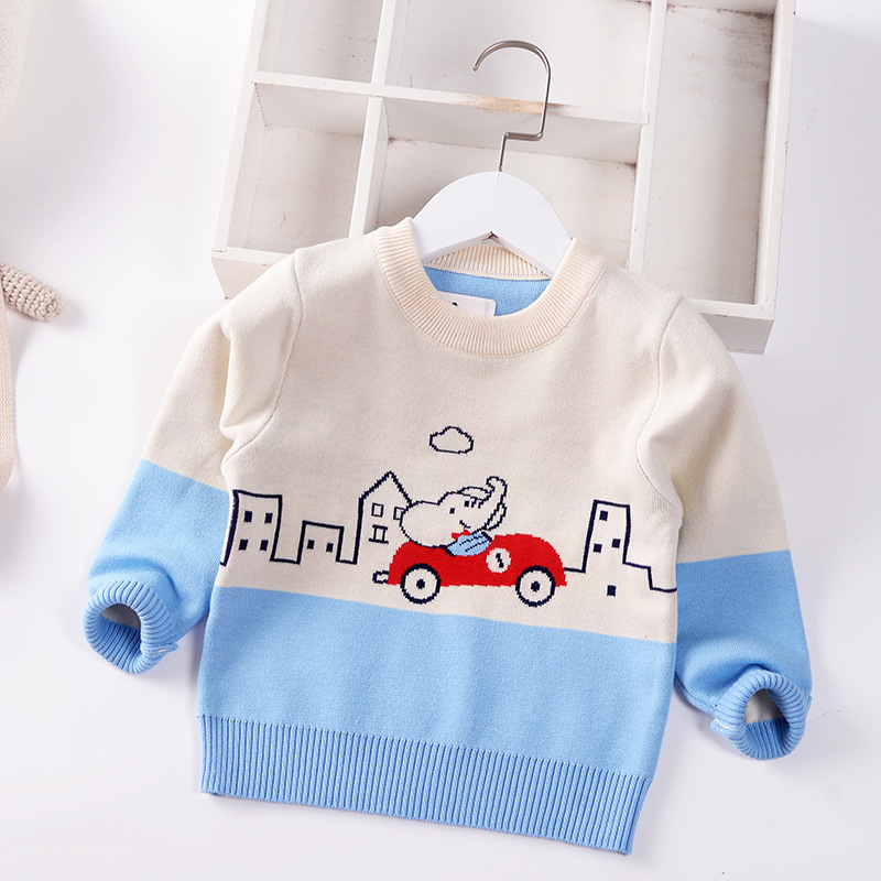 Boys Sweater 2022 Autumn Winter New Baby Jumper Cartoon O-Neck COTTON Children Sweaters Toddler Pullover Kids Clothes 1-7y alx