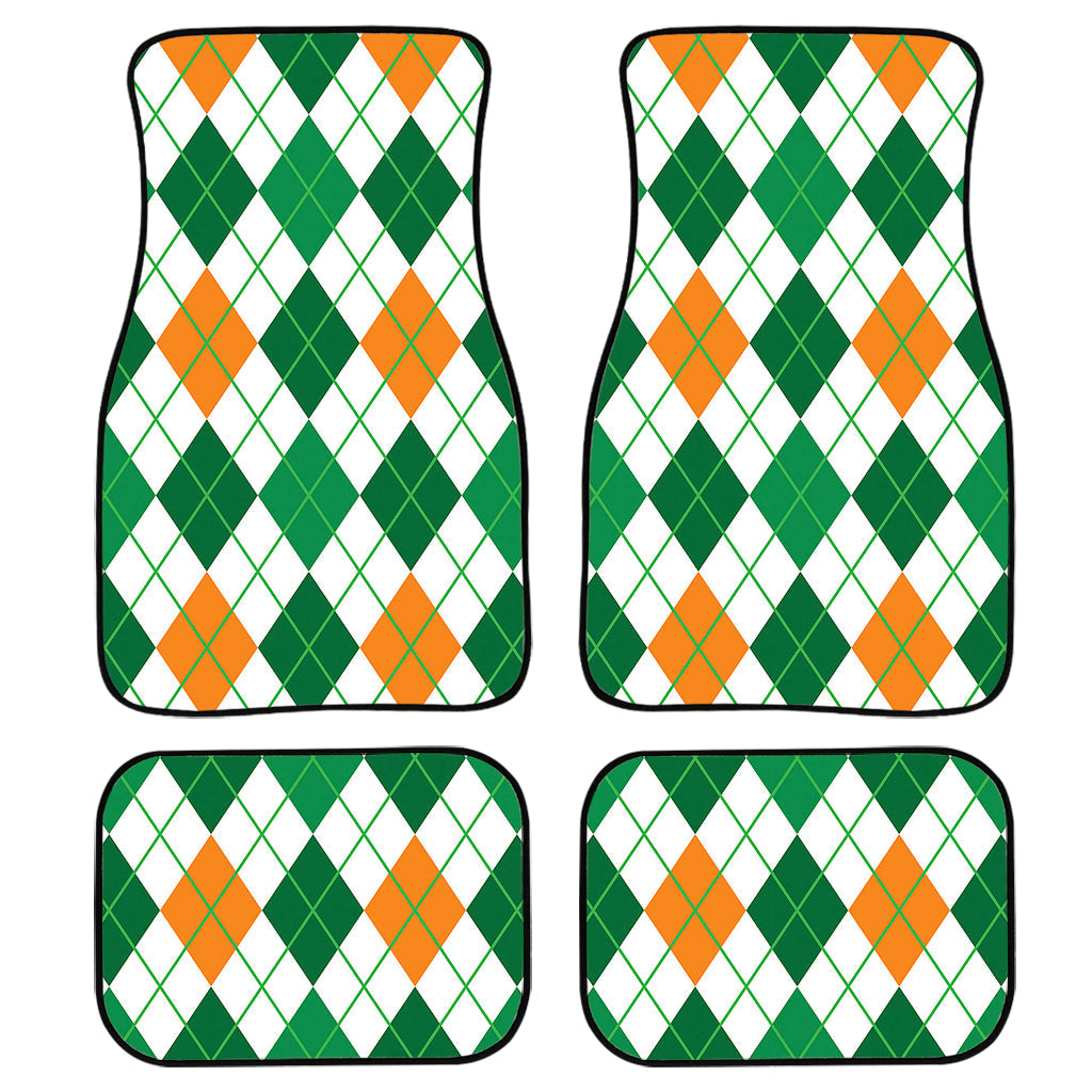 St Patrick’S Day Argyle Pattern Print Front And Back Car Floor Mats, Front Car Mat