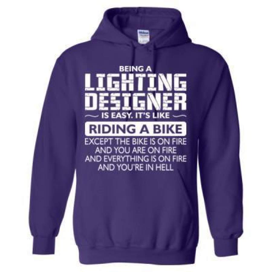 AGR Being A Lighting Designer Is Easy Its Like Riding A Bike Except The Bike Is On Fire – Heavy Blend™ Hooded Sweatshirt