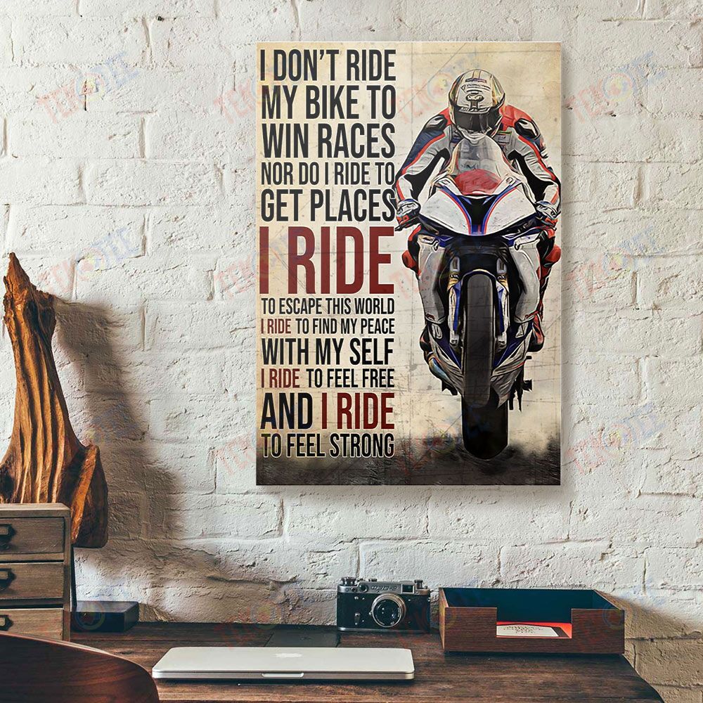 Canvas Prints I Ride To Feel Strong Motoracing Canvas Wall Art Home Decor