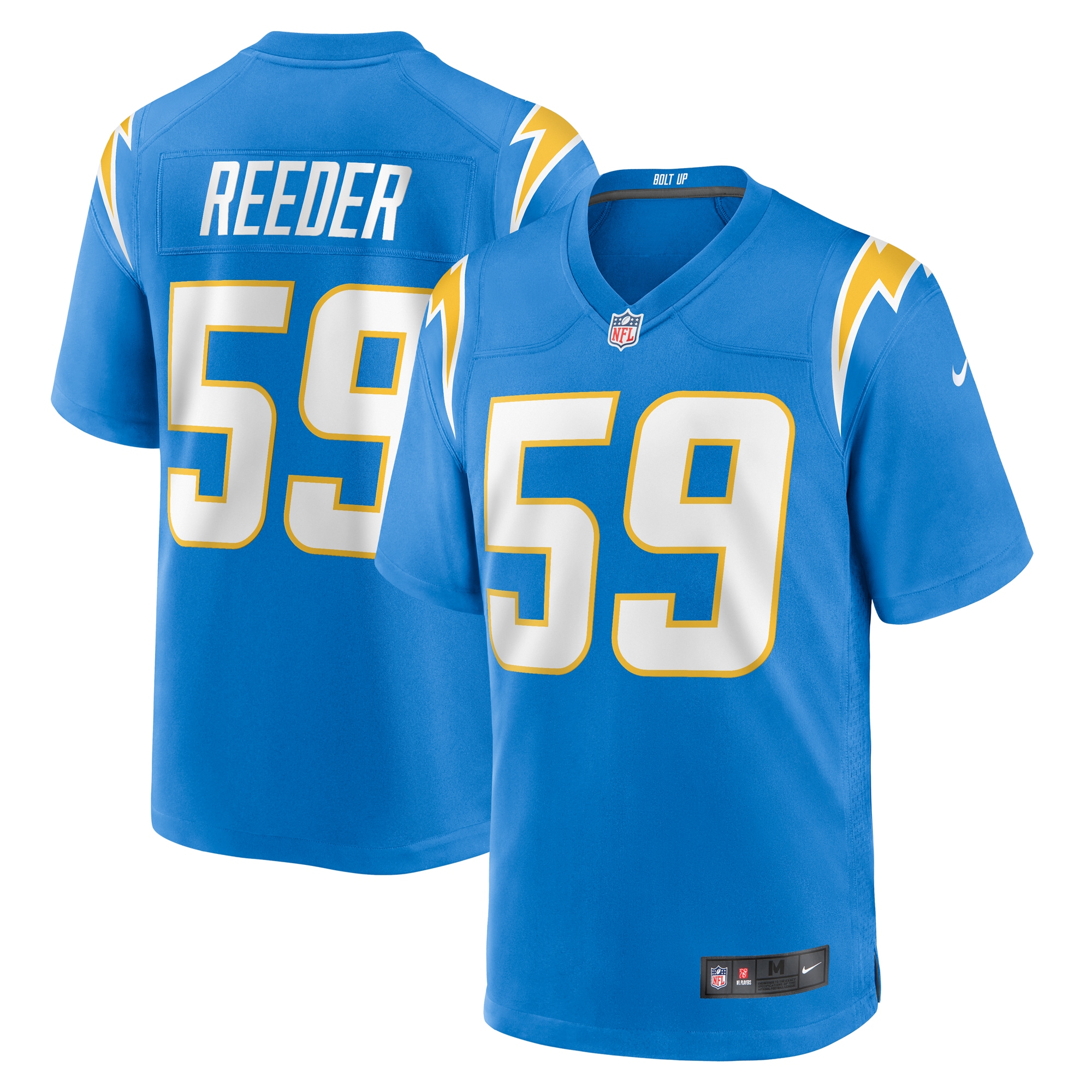 Troy Reeder Los Angeles Chargers Team Game Jersey – Powder Blue