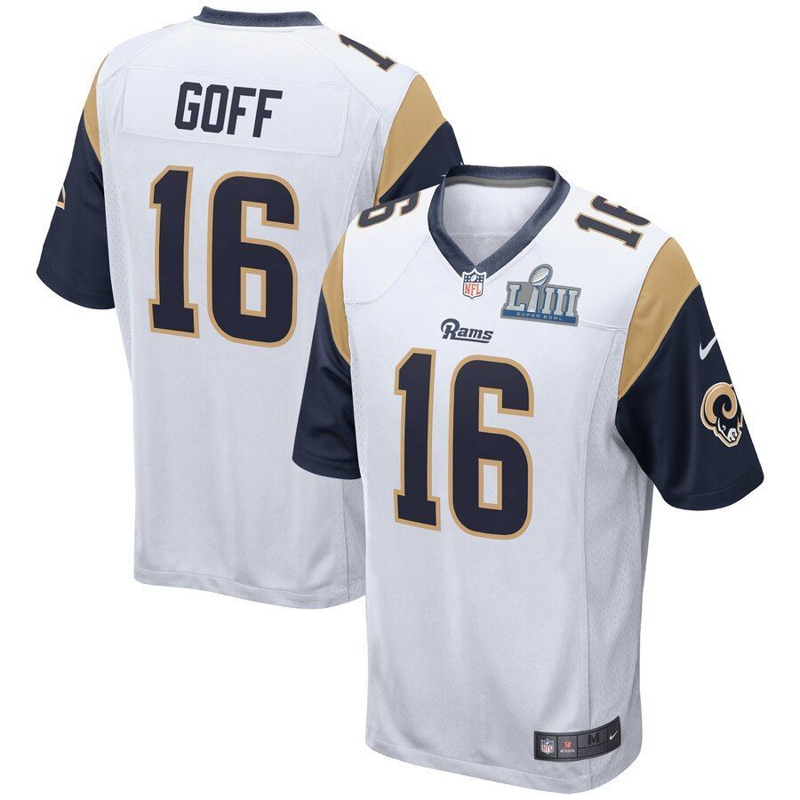 Jared Goff Los Angeles Rams Super Bowl Liii Bound Game Jersey White 2019