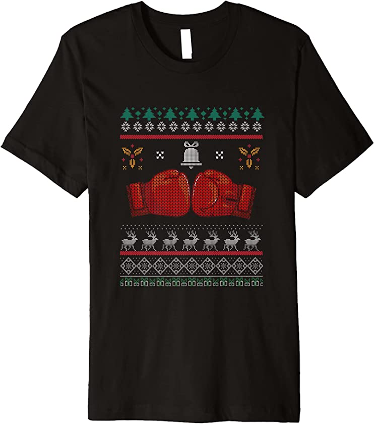 Ugly Christmas Boxing Fight Boxer X-Mas Santa Claus New Year Premium T-Shirt