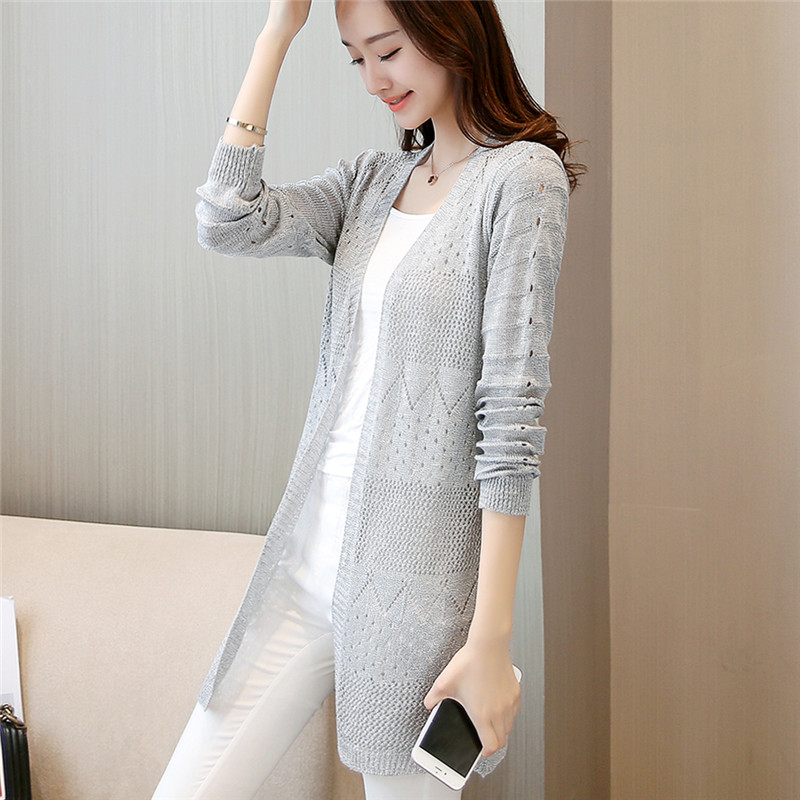 The summer of 2022 new products in the long section of women’s knitwear sunscreen clothing female openwork cardigan F1834 alx