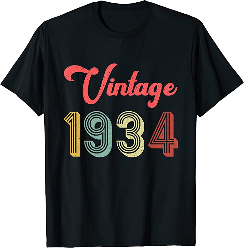 87 Year Old Gift for Women – Vintage 1934 Birthday T-Shirt