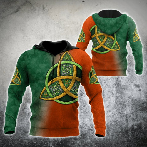 St. Patrick Celtic Trinity Knot 3D Hoodie Patrick’S Day Gift Hn