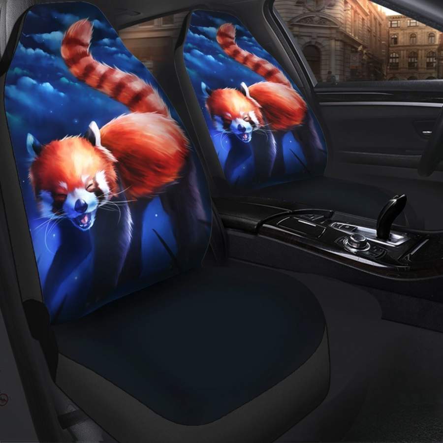 Red Raccoon Animal Car Seat Covers