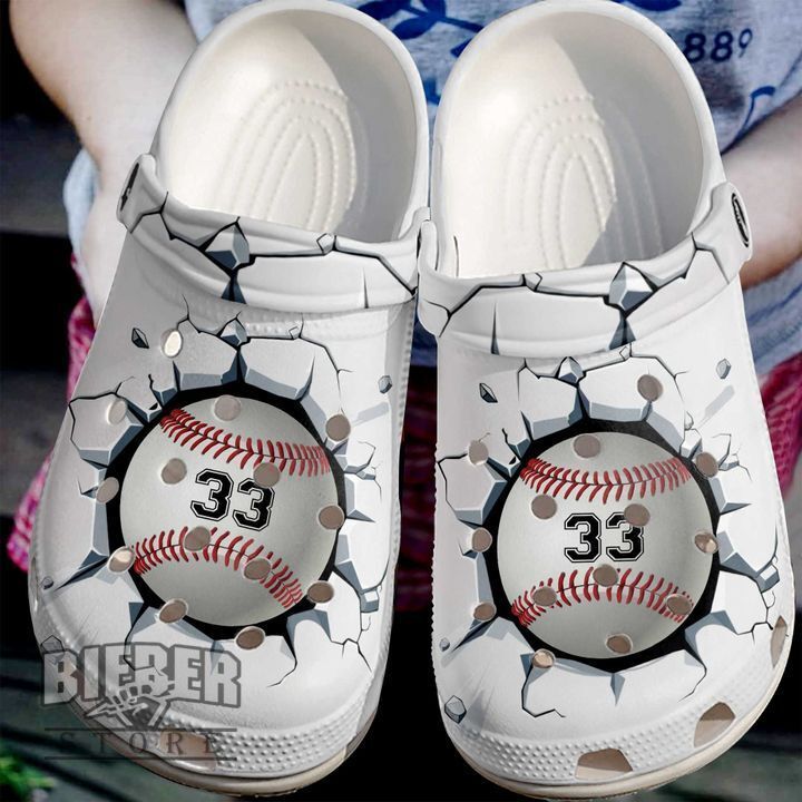 Baseball Personalized Broken Wall Sku 143 Crocss Clog Shoes