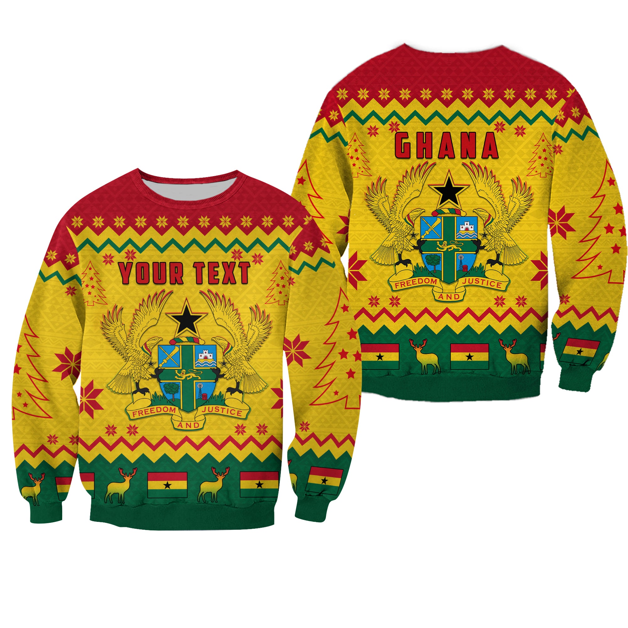 (Custom Personalised) Ghana Christmas Sweatshirt African Pattern Lt13