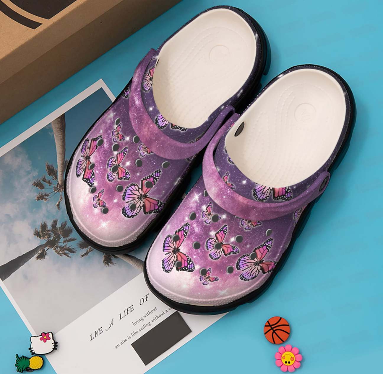 Butterfly Personalized Clog, Custom Name, Text, Color, Number Fashion Style For Women, Men, Kid, Print 3D Galaxy Butterfly