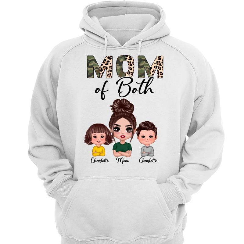 Doll Mom Leopard And Camo Pattern Personalized Hoodie Sweatshirt