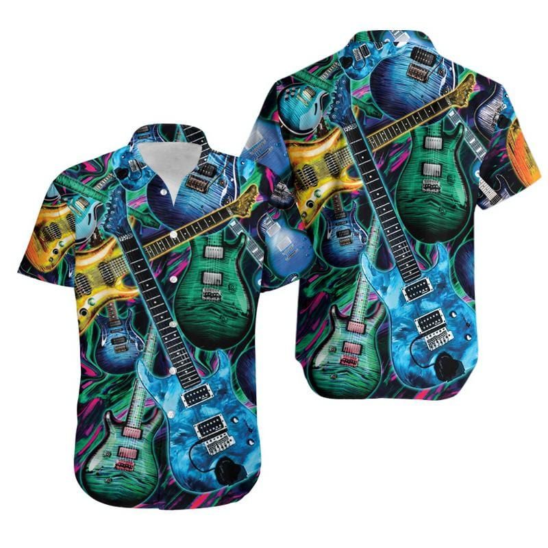 Hawaii Aloha Shirts All I Want Is Guitar Ha11037