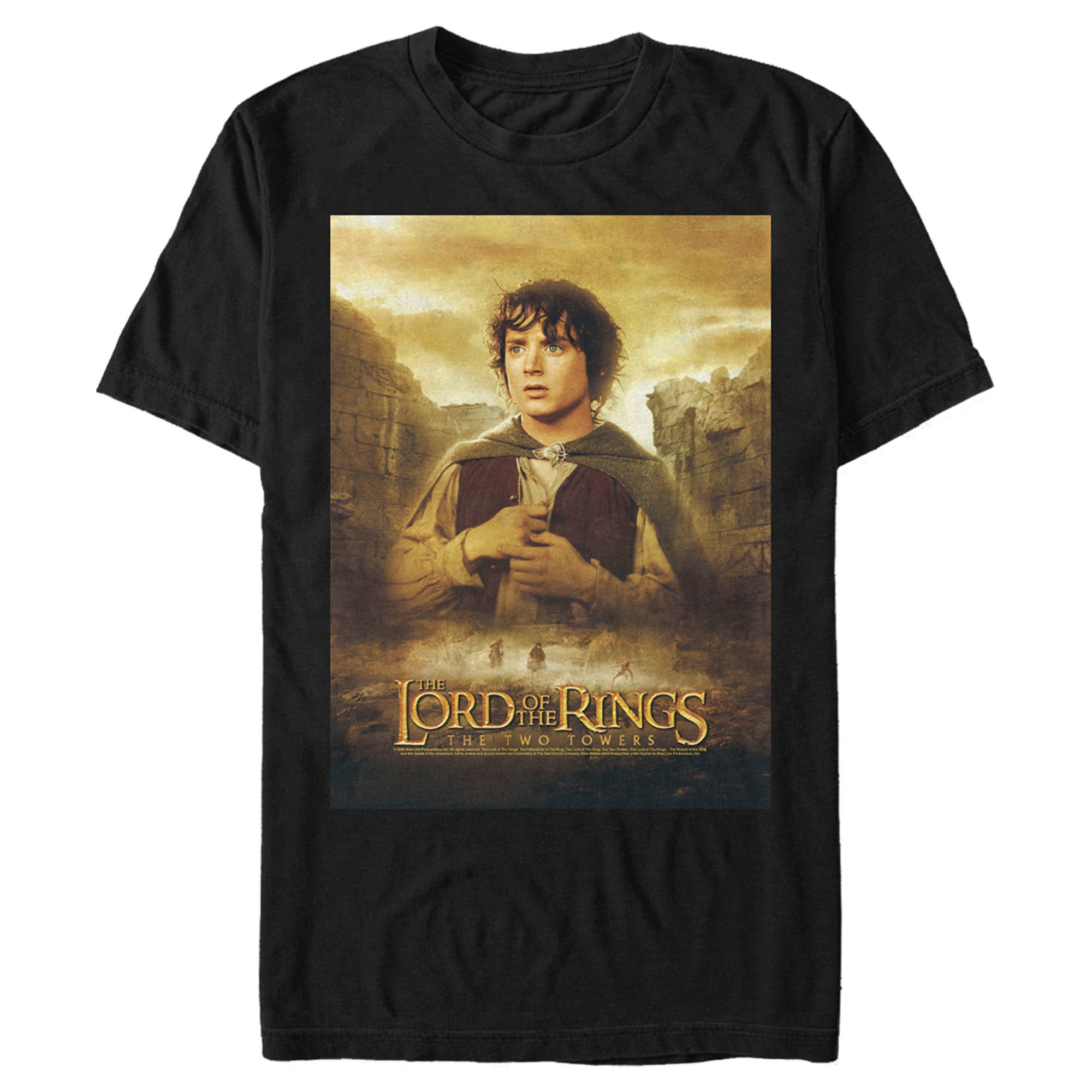 The Lord Of The Rings Men’S Two Towers Frodo Movie Poster  T-Shirt