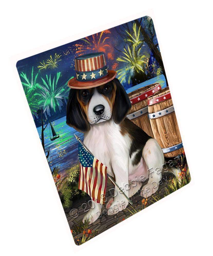 4Th Of July Independence Day Fireworks Treeing Walker Coonhound Dog At The Lake Blanket Blnkt77259