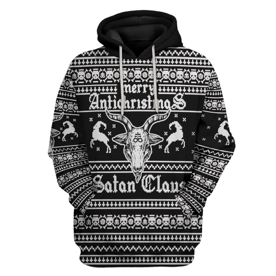 Antichristmas Satan Claus Ugly Christmas 3D Hoodie