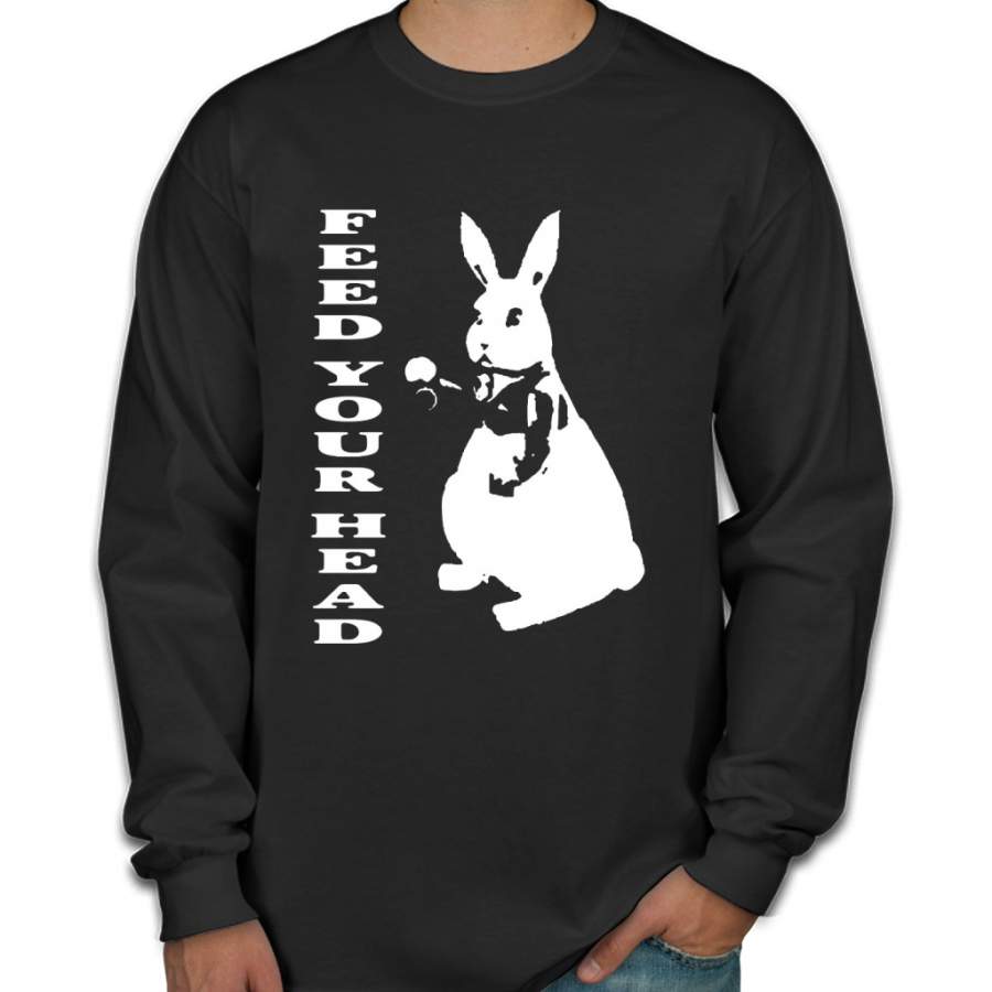 60_s Inspired White Rabbit Alice In Wonderland Hippy Teacher Men Long Sleeve Shirt