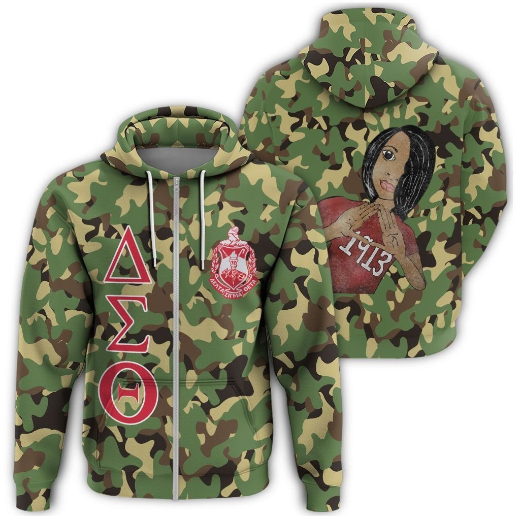 Sorority Hoodie – Military Delta Sigma Theta Zip Hoodie