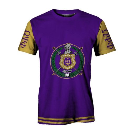 Omega Psi Phi Emblem Purple And Yellow All Over Print