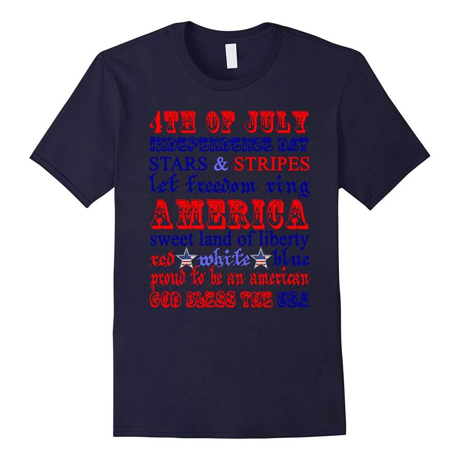 4th Of July Star and Stripe Let freedom ring America T Shirt