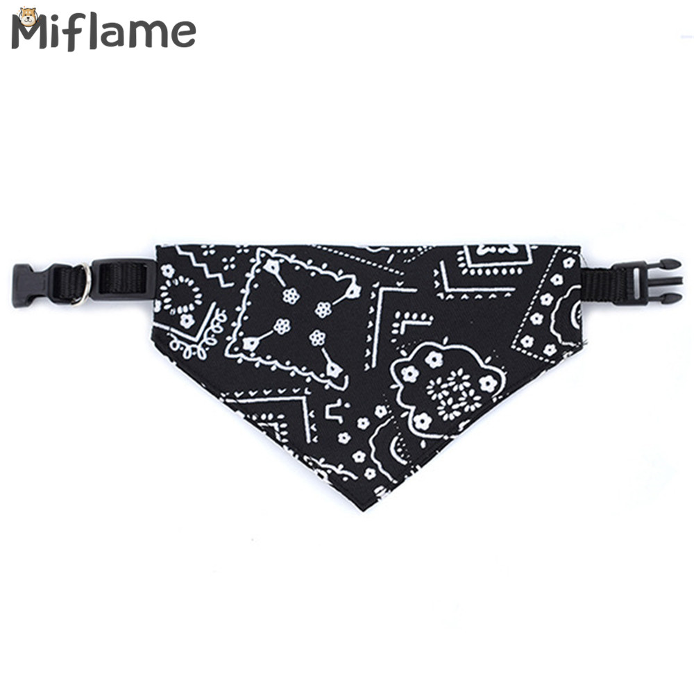 Miflame Pet Dog Accessories Adjustable Small Dogs Bandana Handsome Dog Bibs Pomeranian Teddy Schnauzer Print Puppy Collar Scarfs alx