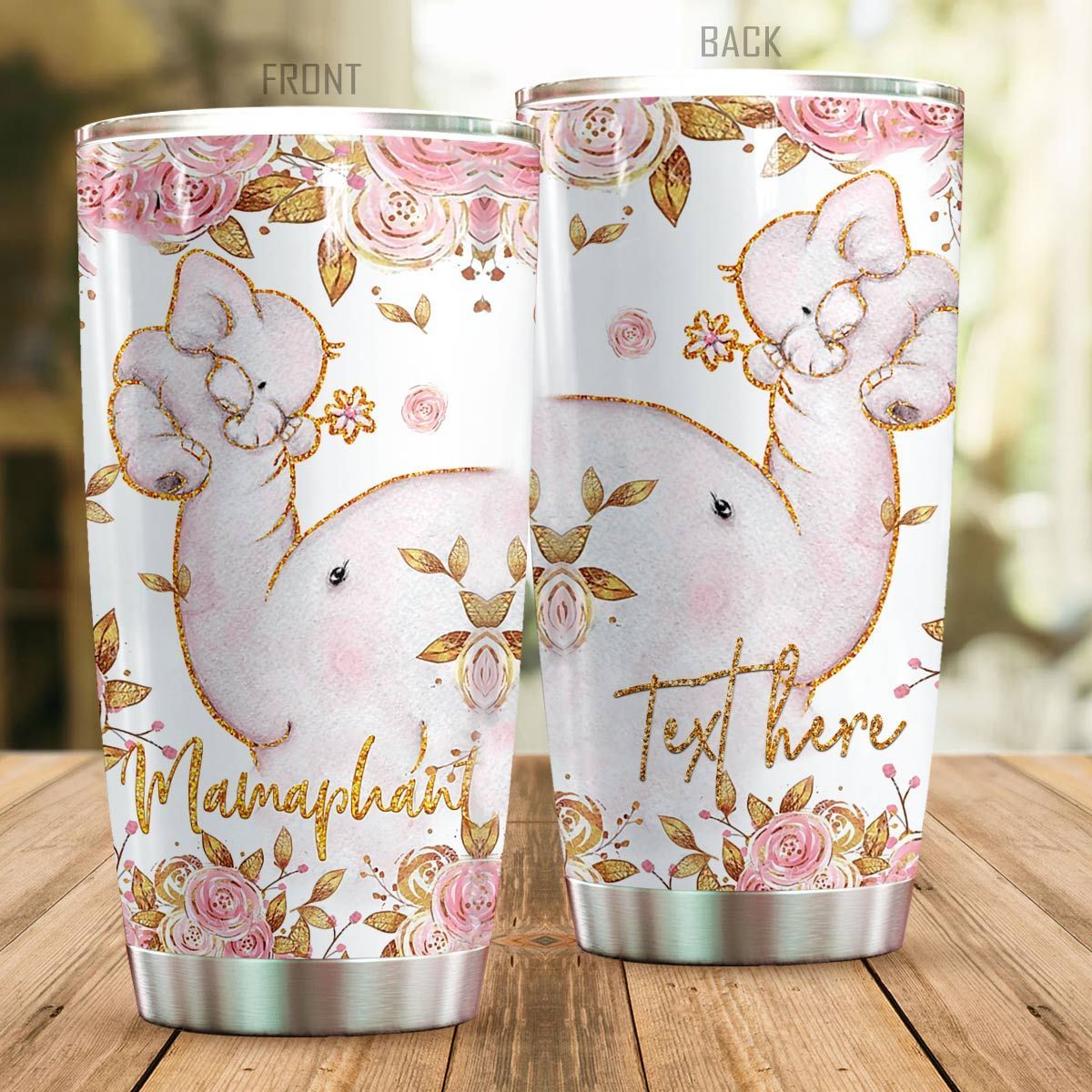 26KKANM-ELEPHANT PERSONALIZED TUMBLER MAMAPHANT