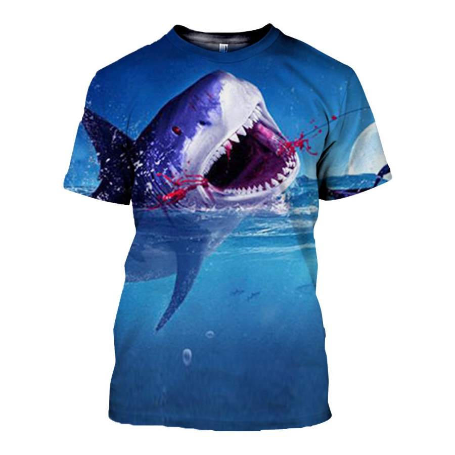 3D All Over Printed Shark T Shirt Hoodie 181210