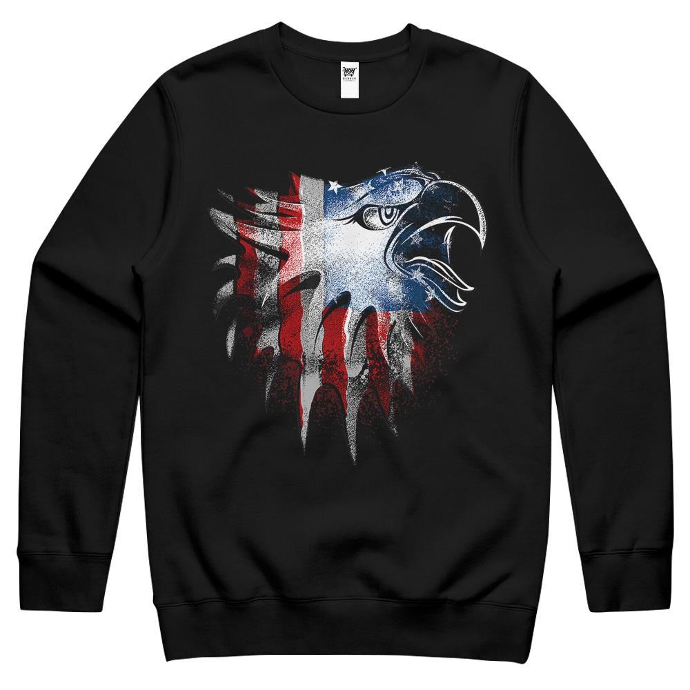 American Bald Eagle USA Flag Patriotic Vintage Crewneck Sweatshirt