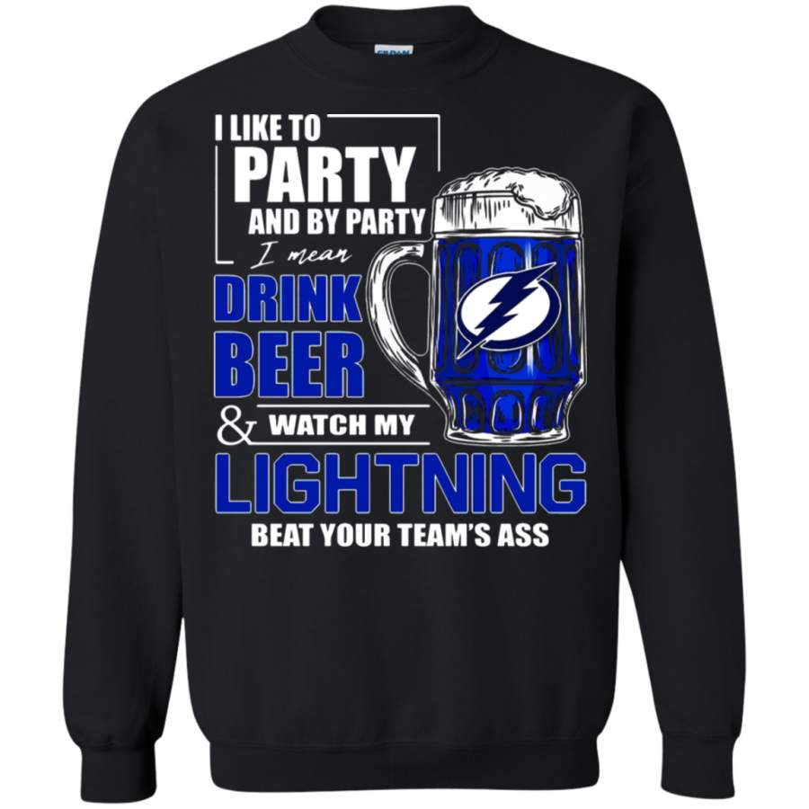 AGR I Like To Drink Beer & Watch My Tampa Bay Lightning Ice Hockey Sweatshirt