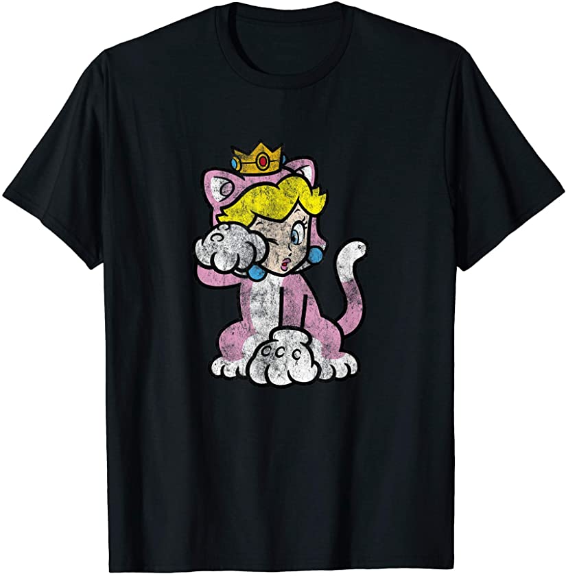 Super Mario 3D Bowser’s Fury Princess Peach Cat Portrait T-Shirt