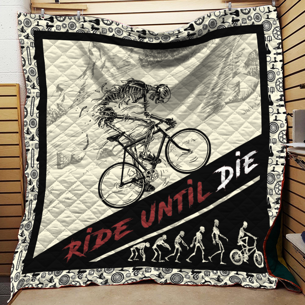 Ride Until Die Cycling Quilt Blanket