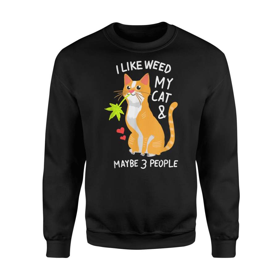 420 Weed Cat Pot Kitten Cannabis Leaf Shirt Art Gift Women – Standard Fleece Sweatshirt