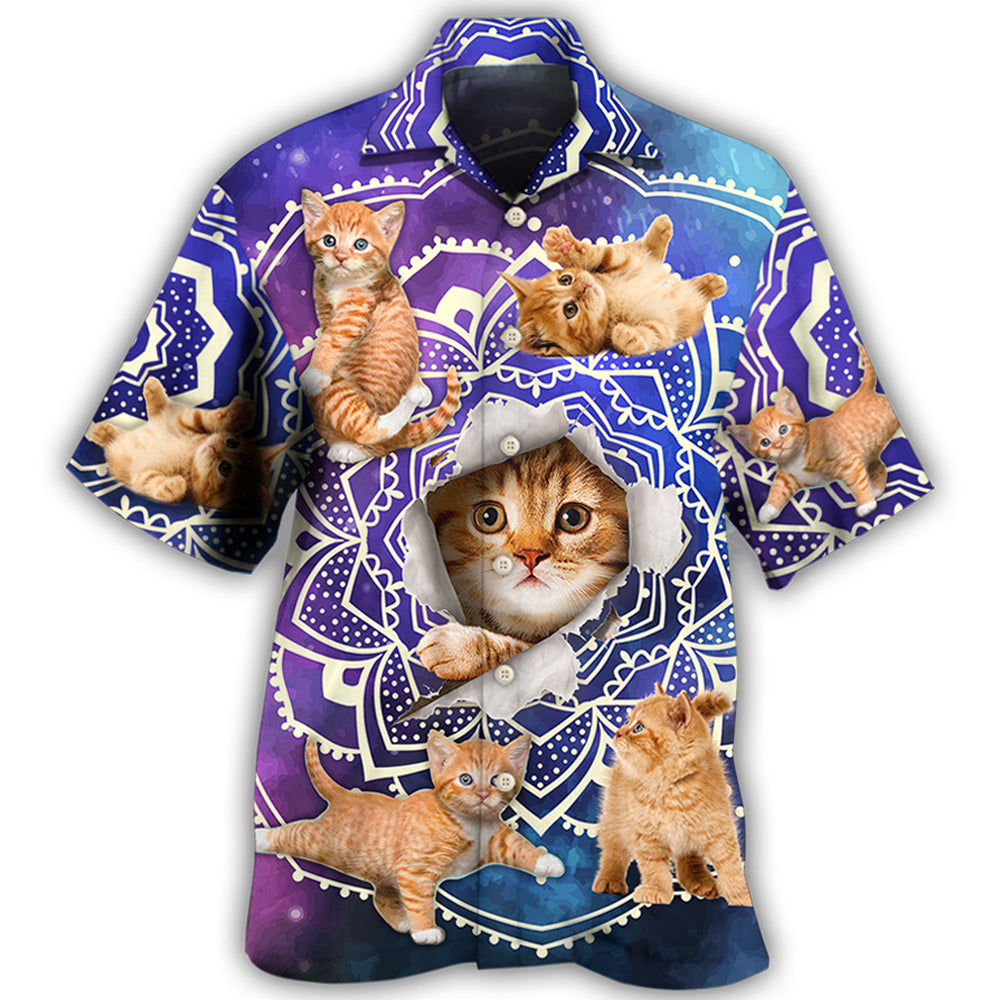 Cat Tabby Yoga Galaxy Pose Funny Hawaii Shirt Ha87670