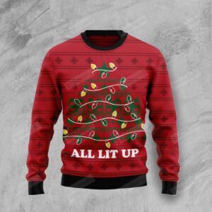 All Lit Up Noel Tree Ugly Christmas Sweater, All Over Print Sweatshirt