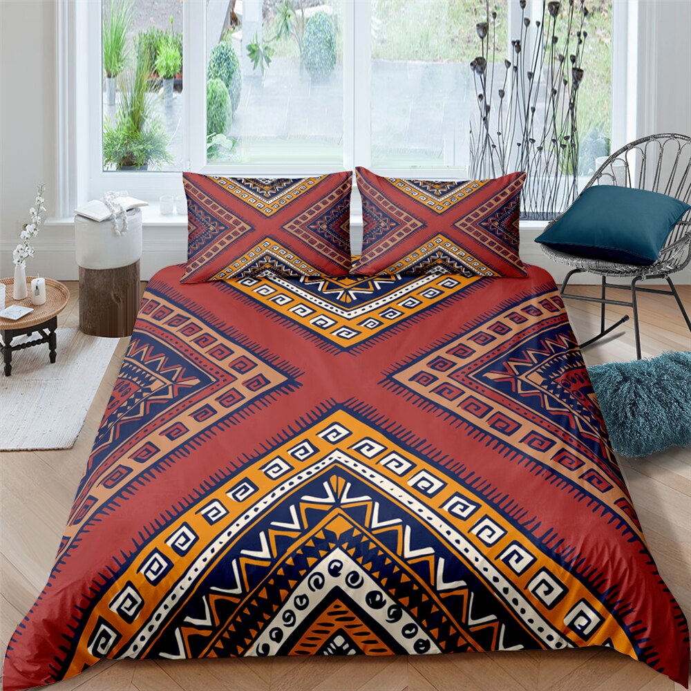 Zeimon 3D Bedding Set Queen Soft Bedclothes Twill Bohemian African Printed Duvet Cover With Pillowcase Bed Cover