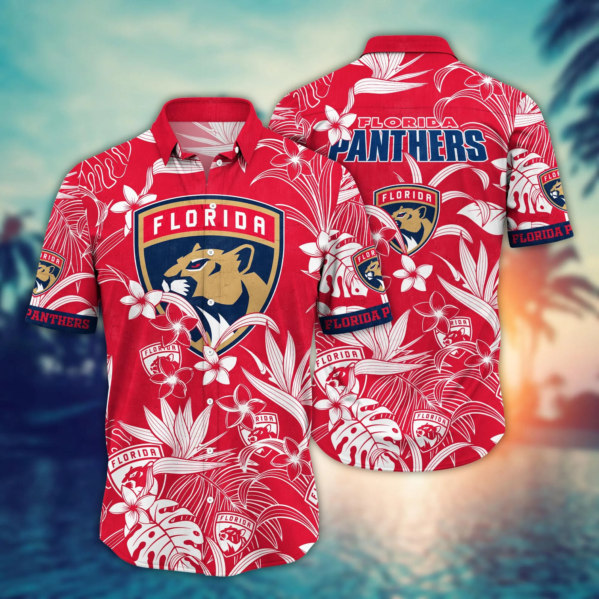 Florida Panthers Nhl Hawaiian Shirt Sun-Up Aloha Shirt