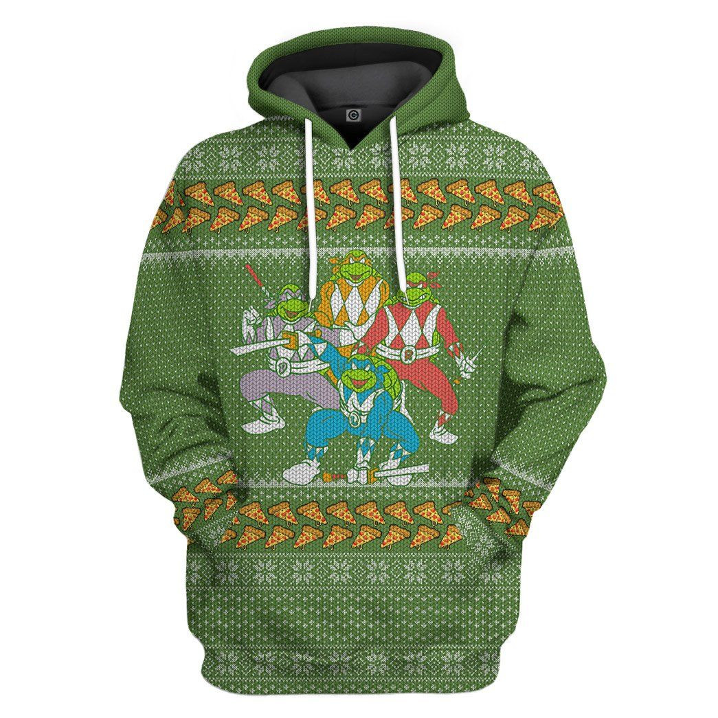 3D Teenage Mutant Ninja Rangers Ugly Sweater Tshirt Hoodie Apparel