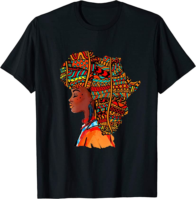 African American Women Afro Magic Natural Hair Africa T-Shirt