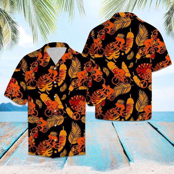 Biking Orange Flower Aloha Hawaii Shirts For Men Women Ha38773