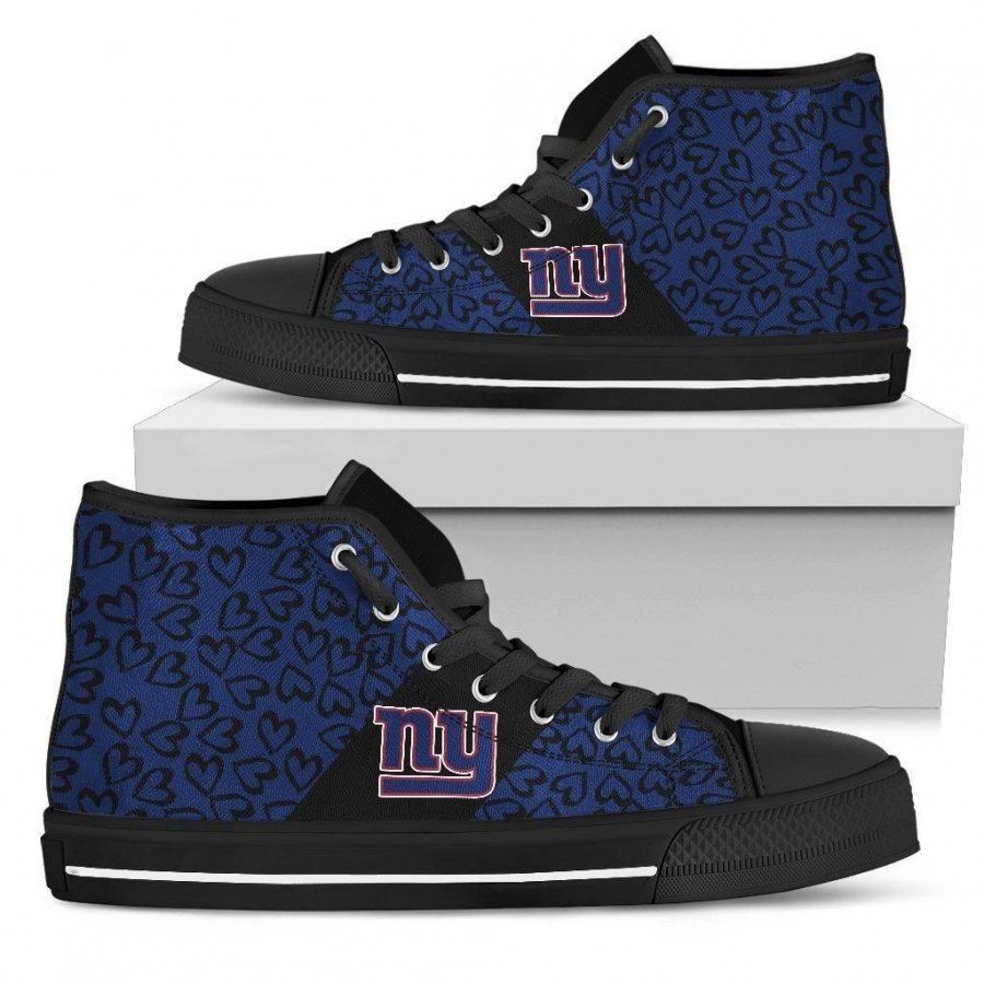 Perfect Cross Color Absolutely Nice New York Giants High Top Shoes #148