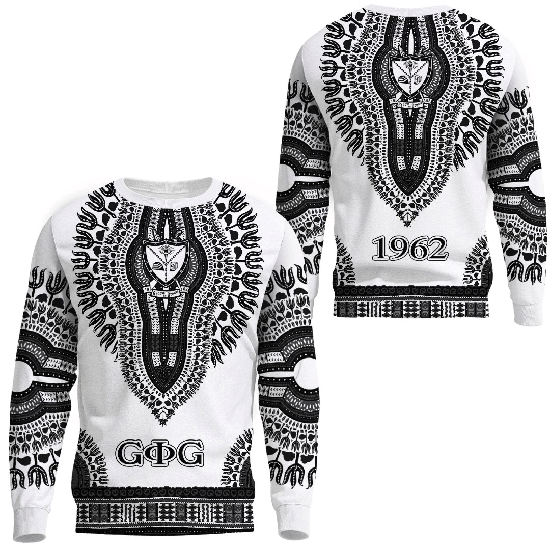 Fraternity Sweatshirt – Groove Phi Groove Dashiki White Sweatshirt