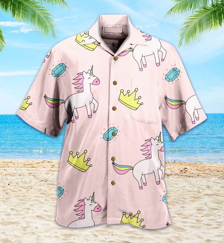 Unicorn Pattern Pink Hawaii Shirt Ha37686