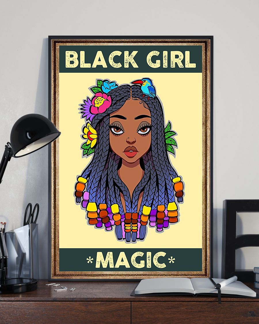 Black Girl Magic Black Art Vertical Poster Vintage Retro Art Picture Home Wall Decor No Frame