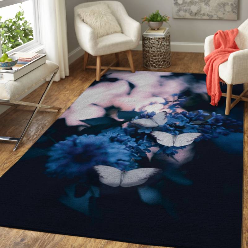 White butterfly  – Animals Area Rug Carpet