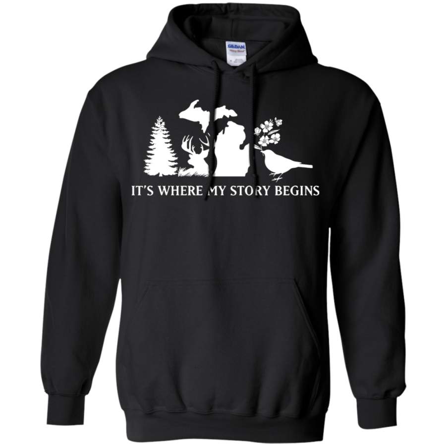 AGR Michigan It_s Where My Story Begins Hoodie