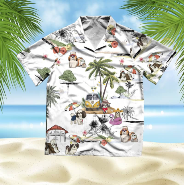 Shih Tzu Beach All Over Printed Hawaiian Shirt Ha74806