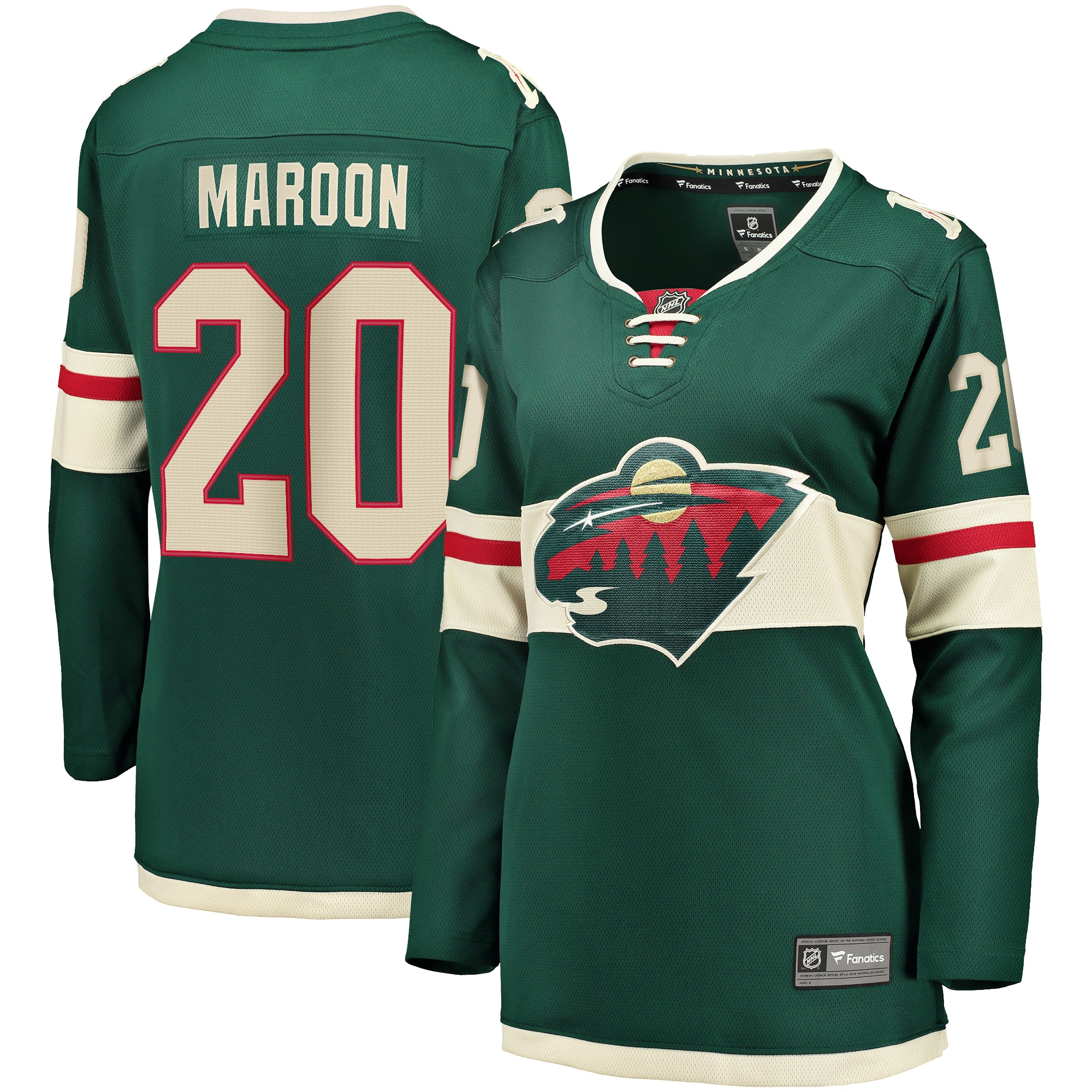 Women's Minnesota Wild Pat Maroon Green Home Breakaway Player Jersey